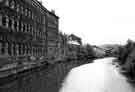 View: s43888 River Don, taken from Ball Street bridge looking upstream.  The building on the left is Cornish Place, the former James Dixon's Britannia Works.