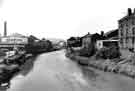 View: s43894 River Don from Corporation Street bridge showing (left) Darwin's Bright Steels Ltd.