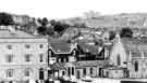 View: s43935 Hillsborough Barracks. View from clock tower over Langsett Road over to Stannington showing (left) the officers quarters, (right) the Regimental Institute and (back centre) Stannington Deer Park Flats