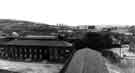 View: s43999 View from the clock tower over the artillery parade ground, Hillsborough Barracks looking towards Neepsend and Parkwood Springs showing (centre) Sheffield Ski Village and Neepsend Gasworks