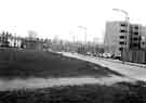 View: s44132 Broomspring Lane looking towards the junction with Upper Hanover Street showing (right) Broomhall flats