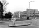 View: s44133 Broomspring Lane looking towards the junction with Upper Hanover Street showing (right) Broomhall flats