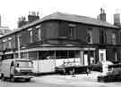 View: s44173 Shops on Broomhall Street at the junction of Hanover Square showing (l.to r.) No. 211 G. Fyne, fancy goods merchants and No.209 Jonathan Maw and Son, boot makers