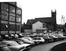 View: s44183 Junction of Broomhall Street and (centre) Hanover Way showing (left) Viners Ltd., electro plate manufacturers and (back) St.Silas C.of E. Church