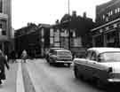 View: s44217 Reconstruction of Arundel Gate and Castle Square. Junction of High Street and Change Alley showing (right) The City Fuel Office