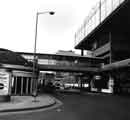 View: s44218 Footbridge from Ponds Street Bus Station across Pond Street showing (right) Top Rank Suite, Cinecenta cinema and Murco service station 