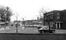 View: s44221 St. Mary's Gate roundabout looking towards (centre) Bramall Lane showing (left) Bramall Lane football ground and (right) Remploy Ltd., engineers