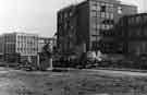 View: s44317 Construction of Castle Square showing (left) the City Fuel Office, High Street and (centre) Arundel Gate