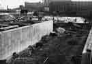 View: s44330 Construction of Arundel Gate showing (back) Park Hill flats and Hyde Park flats