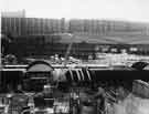 View: s44342 Pond Street showing (centre) Pond Street Bus Station and (centre) City Council Housing Department, Park Hill Flats and Hyde Park Flats