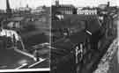 View: s44405 Elevated view of Cambridge Street and Division Street, taken from Cole Brothers car park showing (bottom centre) The Sportsman Inn and (top left) St. Matthew's Church in background