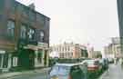 View: s44417 Cambridge Street showing (l.to r.) No.20 E. and G. Jewellers, No.18 Kats Retro and (centre) Cambridge House, Division Street, former Sheffield Corporation Tramways Headquarters and Water Company Offices 