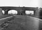 View: s44483 Sheffield Road bridge, with Woodhouse Mill station hidden on the north side of the structure, view northwards