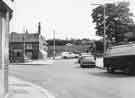 View: s44498 Junction of Cross Street and Market Place (latterly Market Square), Woodhouse showing (left) the Market Cross and the Old Cross Daggers public house No.14 Market Square 