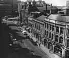 View: s44518 Surrey Street looking towards (left) Fargate and the Goodwin Fountain showing (right) Nos.49-55 Halifax Building Society and (centre) No.45 Channing Hall