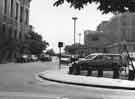 View: s44520 Tudor Street car park (latterly Tudor Square) looking towards (top) Surrey Street showing (top right) the Town Hall extension and (left) Central Library