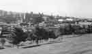 View: s44526 View of Sheffield City Centre from Shrewsbury Road showing (centre) Sheffield Midland railway station and Sheffield City Polytechnic