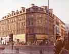 View: s44531 Junction of (left) Pinstone Street and (right) Town Hall Square and Barkers Pool showing (centre) William Timpson Ltd., Nos.2-6 Pinstone Street and (right) the Gaumont Cinema