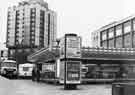 View: s44576 Fairground rides on Charter Row showing (right) Debenhams, department store and (left) Grosvenor House Hotel