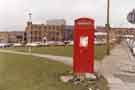 View: s44588 Telephone box on Devonshire Green showing (right) Devonshire Street (top right) Kennings Parts Centre, Fitzwilliam Street and (left) Surmanco Ltd., scissor manufacturers, Nos.15-33 Cavendish Street