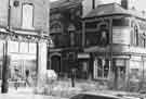 View: s44615 Junction of (foreground) Devonshire Street and (centre) Broomhall Street showing (left) Mr Kites Celebrated Wine Bar and Bistro Restaurant and (centre) Bingham and Hollands, wholesale cash and carry