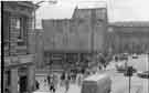 View: s44683 View of (top right) Fitzalan Square at junction of (left) Commercial Street and (foreground) Haymarket showing (centre) Cooplands Ltd., bakers, No.1 Fitzalan Square and (right) General Post Office, Bakers Hill