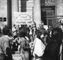 View: s44688 Demonstration on the steps of the City Hall in support of the anti Rate-capping campaign Barkers Pool