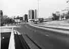 View: s44707 Junction of (left) Howard Street and (centre) Arundel Gate showing (back centre) AEU House and Redvers House and (right) Register Office and Town Hall extension