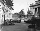 View: s44719 Barkers Pool showing (left) Cambridge House and the junction with Holly Street and Division Street and (right) the war memorial and City Hall