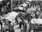 View: s44740 Market stalls outside the Castle Market, Exchange Street