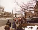 View: s44763 Barkers Pool showing (left) John Lewis, department store and Pulse, clothing, records and posters, No.8 Cambridge Street