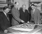 View: s44858 Town planners showing (1st right) Councillor Harold Lambert and (2nd left) H. J .Aldhous, Sheffield City Council, Housing Manager