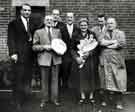 View: s45581 Retirement presentation to (second left) Mr Jack Lamb, W. T. Flather Ltd., Bright Steels, Sheffield Road, Tinsley 