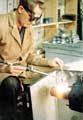 Herbert Stanley (Stan) Greaves welding at Edgar Allen's Steelworks