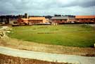 View: t06579 Darnall Community Park under construction, looking towards Kashmir Gardens and Darnall Road (the tower of Darnall Road Fire Station can be seen)