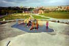 View: t06580 Darnall Community Park, looking towards Eleanor Street (with Darnall Road Baptist church at the junction with Darnall Road (houses on Uttley Drive are on the the right)