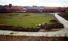 View: t06582 Darnall Community Park under construction, looking towards Kashmir Gardens and Darnall Road (the tower of Darnall Road Fire Station can be seen)