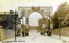 View: t06671 Decorative arch on Glossop Road to celebrate the royal visit of King Edward VII and Queen Alexandra 