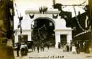 View: t06673 Decorative arch, Commercial Street, to celebrate the royal visit of King Edward VII and Queen Alexandra 