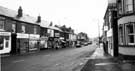 View: t06786 Shops on Chesterfield Road, Woodseats showing (l.to r.) Longs of Sheffield, dry cleaners; Davy's, bakers and confectioners and Easiephit and (right) The Woodseats Hotel (No.743)