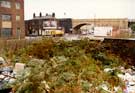 View: t07293 Site of Nos.15-29 Sutherland Street showing Sutherland Street railway bridge (centre)