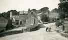 View: t08350 Old Horns Inn, Jane Street, High Bradfield showing (left) St. Nicholas' C. of E. Church