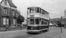 View: t08536 Tram No.71, on Abbey Lane, near its junction with Camping Lane, close to  Woodseats Primary School.  This was the old Woodseats terminus.