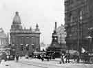 View: t08586 Fitzalan Square looking towards Commercial Street showing (left) tram No.224 