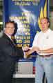 View: t09017 Special Olympics, sponsorship and cheque presentation showing (right) swimmer, Adrian Moorhouse