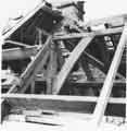 View: t09117 Roof timbers on rear of Birley Old Hall, Birley Edge, Edge Lane before removal during renovation 