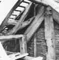 View: t09118 Roof timbers on rear of Birley Old Hall, Birley Edge, Edge Lane before removal during renovation 