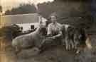 View: t09265 Reville / Walton family. Woman with sheep and dog