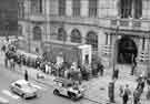 View: t09421 Mobile polio vaccination unit outside the Town Hall, Pinstone Street