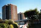 View: t09476 Tower blocks on Jordanthorpe / Batemoor housing estate showing (foreground) the Jordanthorpe Shopping Centre